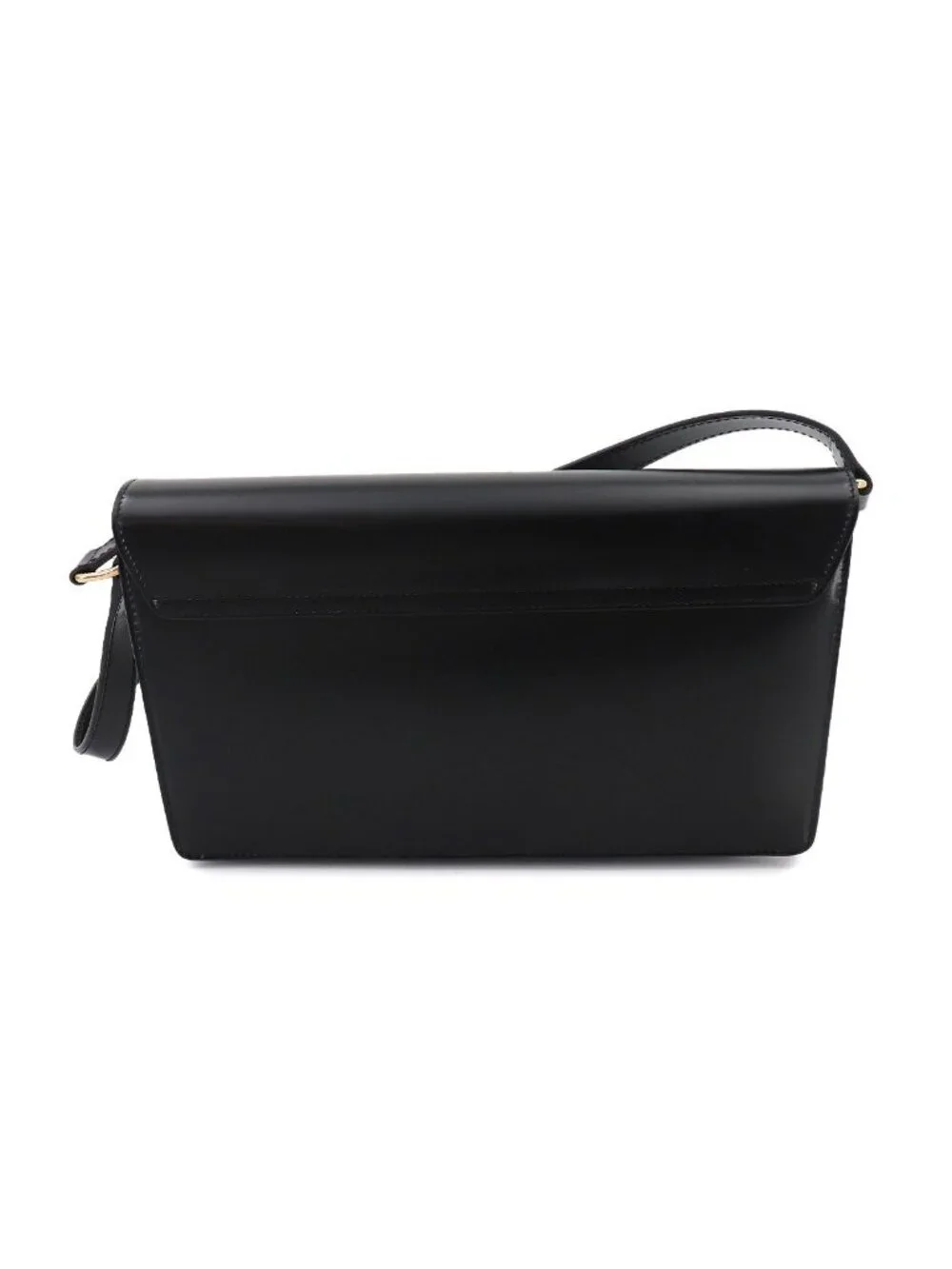 Celine Triomphe Trapeze 2-Way Shoulder Clutch Leather Black